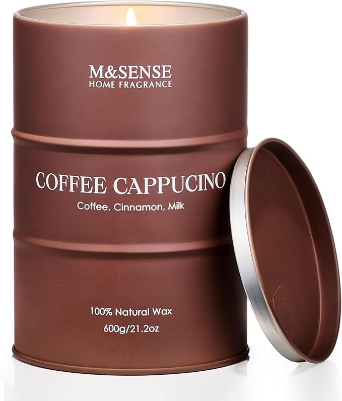 M&SENSE Coffee Cappucina Scented Candles, Christmas Soy Wax, Christmas Decor by MSENSE