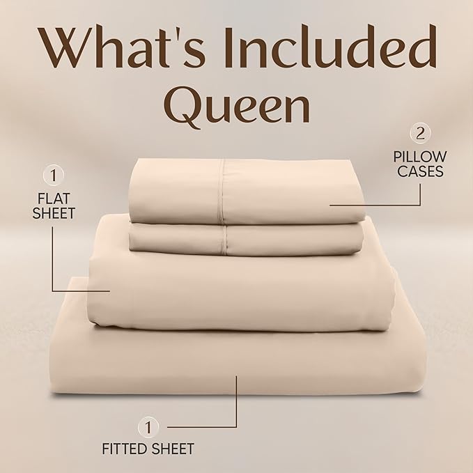 Utopia Bedding Queen Size Sheet Set – 4 Piece Bed Sheets, Soft and Breathable - Image 3