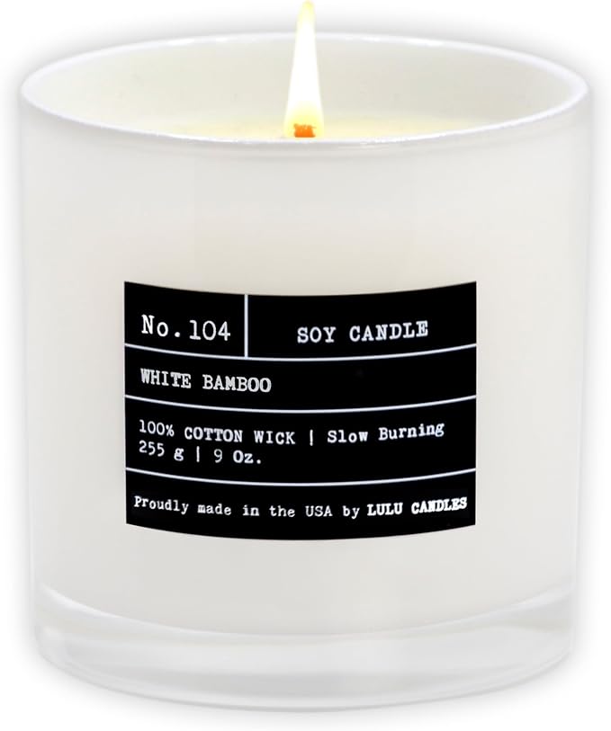 Lulu Candles | White Bamboo | Luxury Scented Soy Jar Candle | Hand Poured in by LULUCANDLES