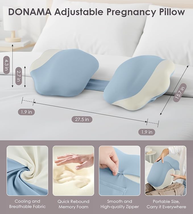 Pregnancy Pillows for Sleeping, Memory Foam Maternity Pillow Support for Back - Image 2