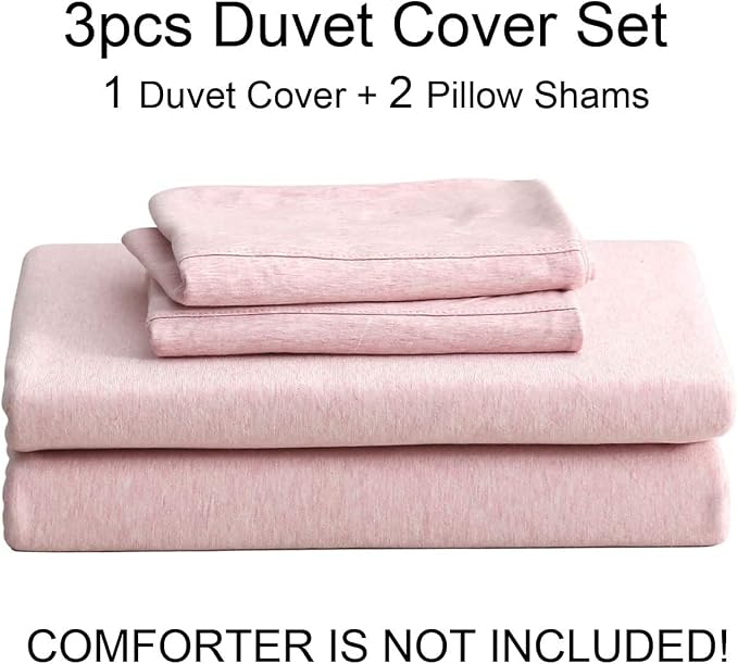 PURE ERA Jersey Knit Duvet Cover Set 100% T-Shirt Cotton Super Soft Comfy 3pc - Image 6