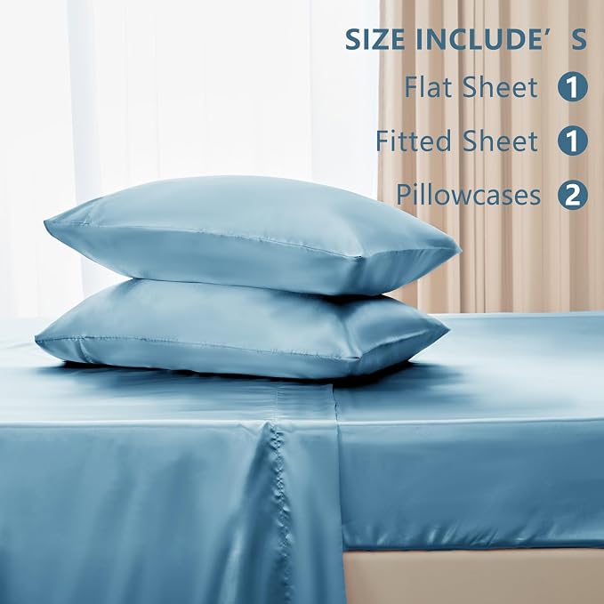 CozyLux Satin Sheets King Size Sheet Set - Image 6