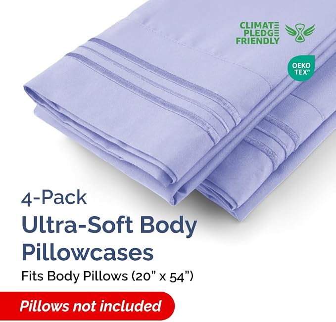 Body Pillowcases Set of 4-20x54 Long Body Pillow Case - Image 2