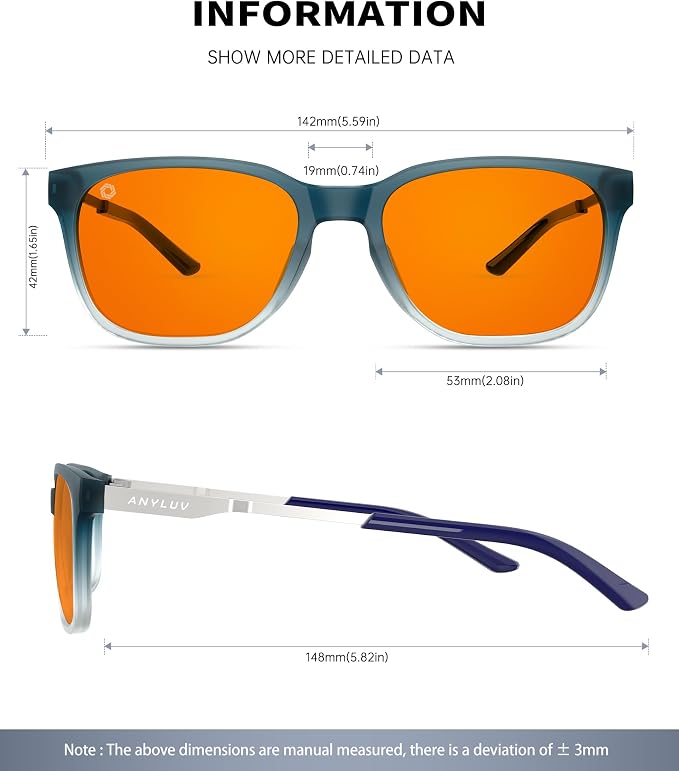 ANYLUV Blue Light Glasses for Men, Lightweight Computer Gaming Glasses - Image 3