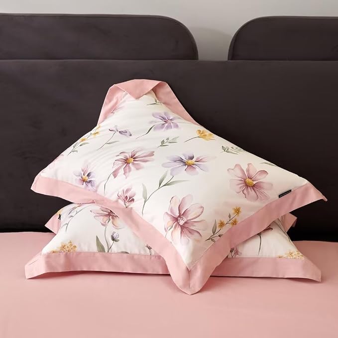 MKXI Garden Floral Duvet Cover Pink Princess Bedding White Aesthetic Duvet - Image 7