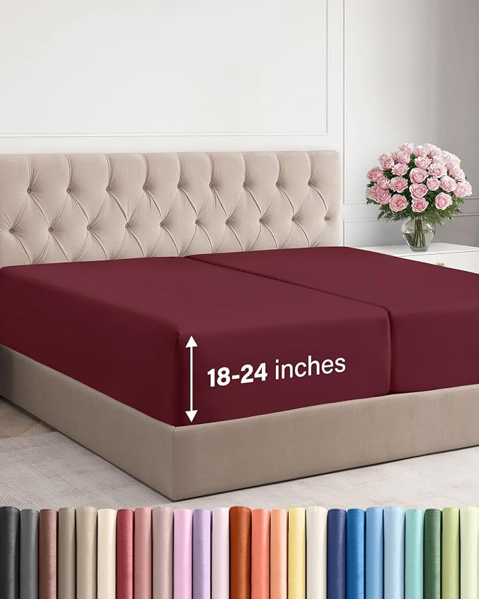 Extra Deep Split King Fitted Sheet by CGKUnlimited