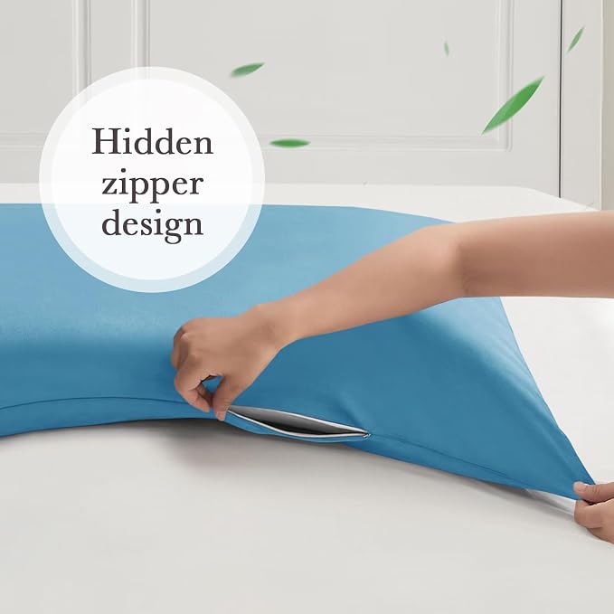 Curved Pillow Case King Size, Side Sleeper Pillow Cases Cover Cooling Rayon - Image 6