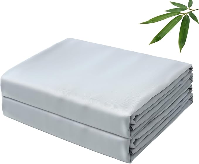 Bamboo Viscose Flat Sheets Only, 400 Thread Count Sateen Weave Twin Size Flat by ZaizaiHome