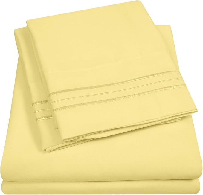 King Size Sheet Set with Built-in Sheet Straps by SweetHomeCollection