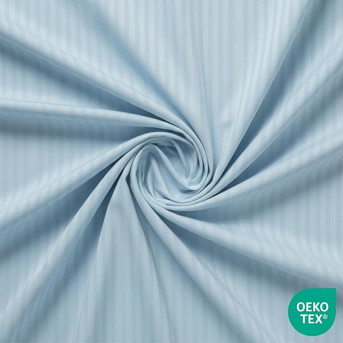 Feather & Stitch 1 Piece Fitted Sheet King Size, 100% Cotton Damask Sateen Weave - Image 3