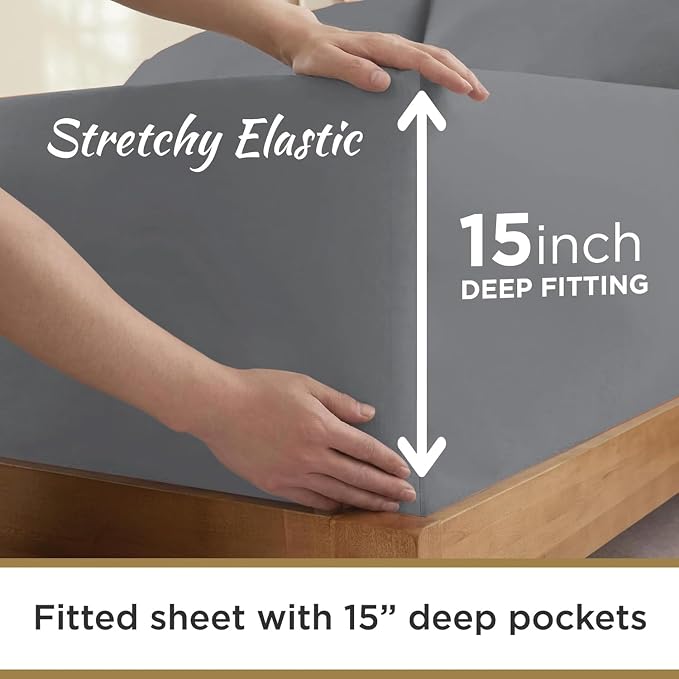 Knit Jersey 100% Cotton 2 Twin XL Fitted Bed Sheets Soft and Comfy - Image 4