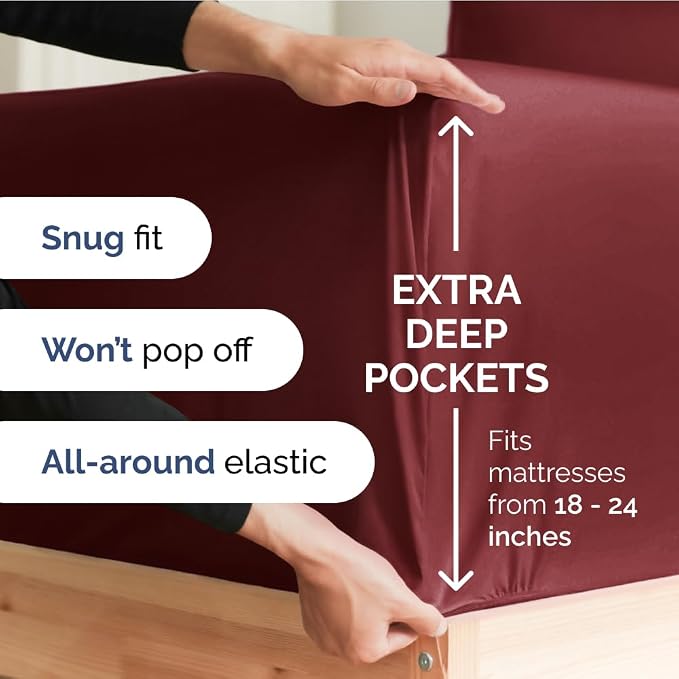 Extra Deep Full 400 Thread Count Cotton Fitted Sheet - Image 2