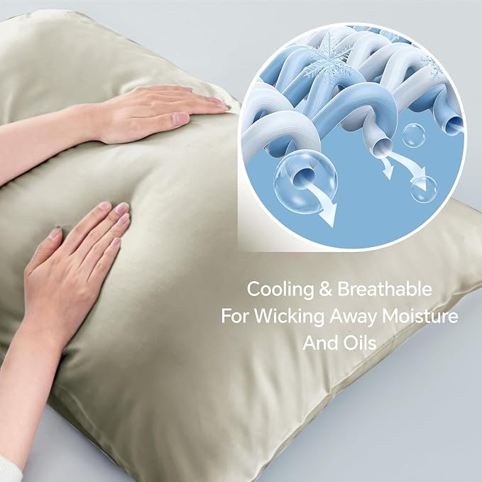 BEDELITE King Size Pillow Cases Set of 2, Rayon Derived from Bamboo, Cooling - Image 3