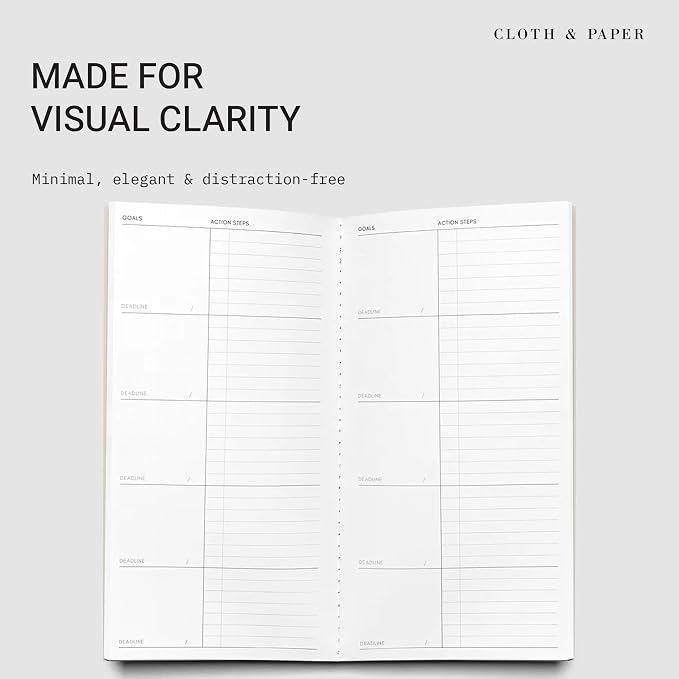 Cloth & Paper Travel Notebook | Goal Tracker – Ibiza | A5 Slim Goal Planner - Image 2