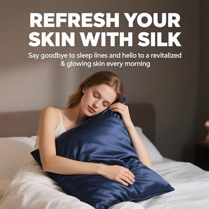 Ravmix Silk Pillow Cases with Zipper, 21momme Mulberry Silk Pillowcase - Image 2