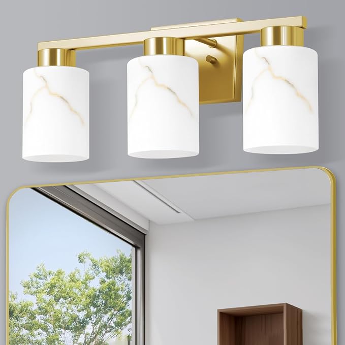 3-Light Bathroom Light Fixtures, Modern Vanity Lights, Living Room, E26 Base by Mieloxiy