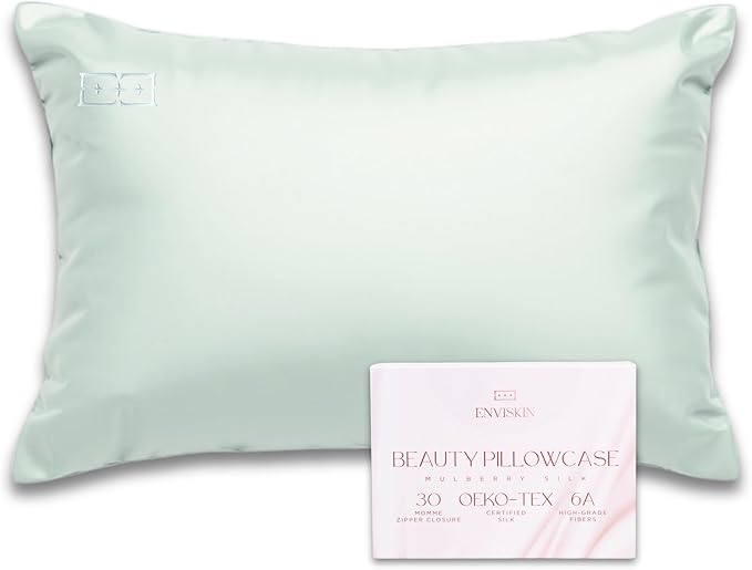 100% Mulberry Silk Pillowcase Infused by ENVISKIN