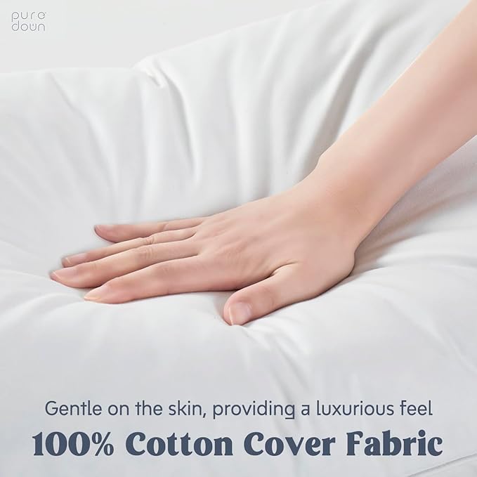 puredown® Goose Feather Down Sleeping Pillows Soft Bed Pillows - Image 3