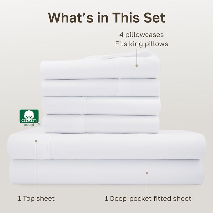California Design Den 6 Pc King Size Sheet Set - Image 4