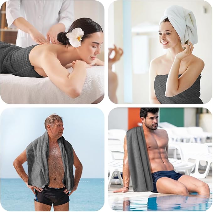 HOMEXCEL Grey Bath Towels 2 Pack, Microfiber Bathroom Towel, Super Soft Highly - Image 7