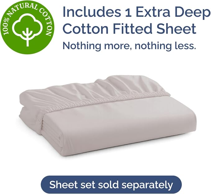 Extra Deep Twin 400 Thread Count Cotton Fitted Sheet - Image 4