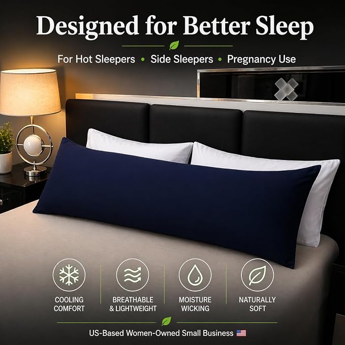 evoLive 100% Rayon Derived from Bamboo Cooling Breathable Body Pillow - Image 8