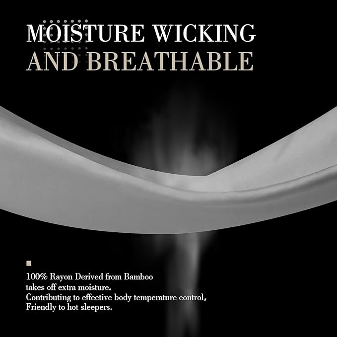 WishSmile Cooling King Pillowcases Set of 2 Breathable Cool Silky Soft Rayon - Image 4