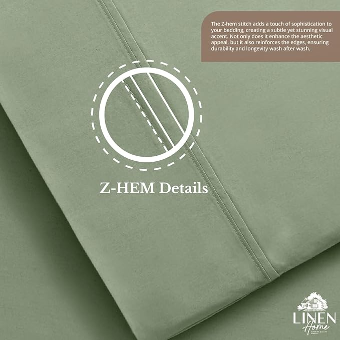 Linen Home 100% Cotton Percale 1 Flat Sheet, King Size - Image 6