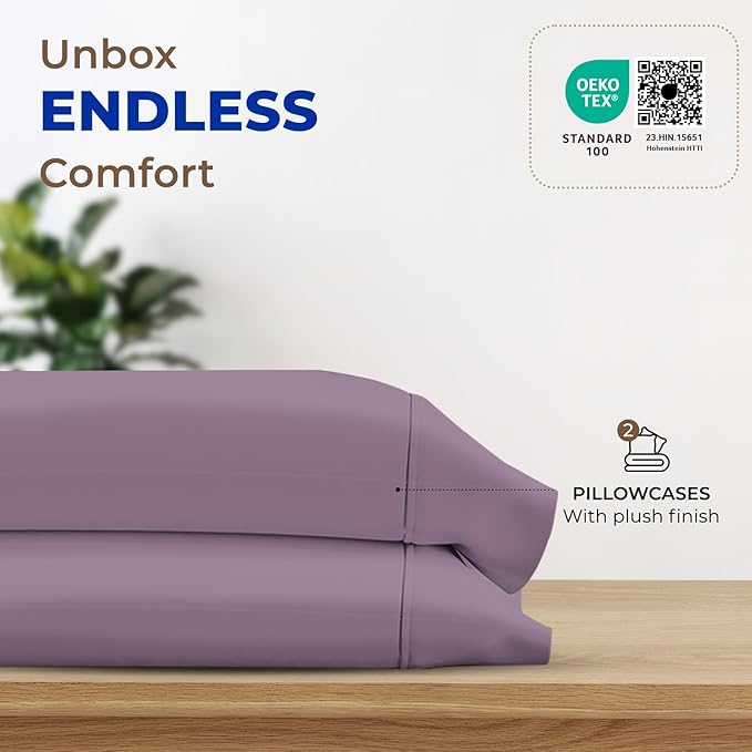 Thread Spread 100% Egyptian Cotton Pillow Cases Queen Size Set of 2 - Image 3