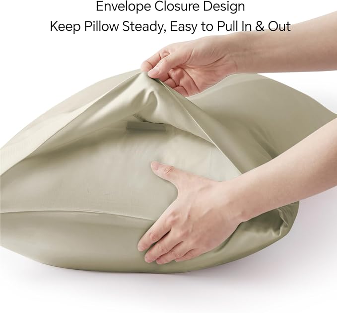 BEDELITE Standard Pillow Cases Set of 2, Rayon Derived from Bamboo, Cooling - Image 6