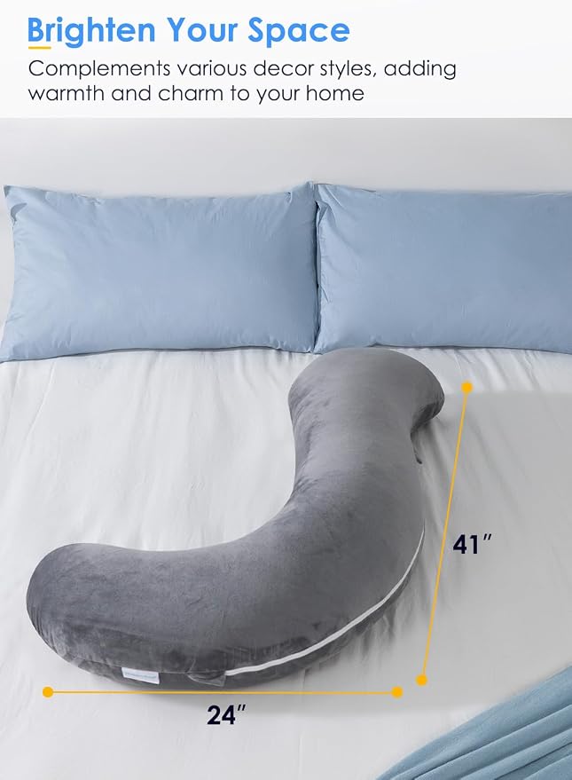 QUEEN ROSE Body Pillow for Side Sleepers, Soft Comfort S Shaped Hug Pillow for - Image 4