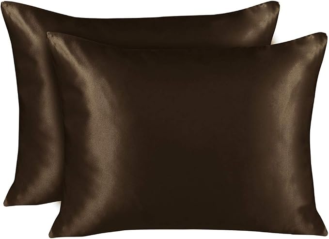BLISSFORD Brown Satin Pillowcase - Image 4