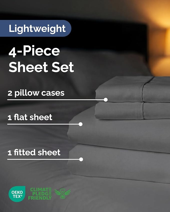 Lightweight 4 Piece Bed Sheet Set King Size - Image 2