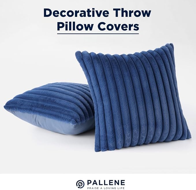 Pallene Faux Fur Plush Throw Pillow Covers 26x26 Set of 2, Luxury Soft Fluffy - Image 7