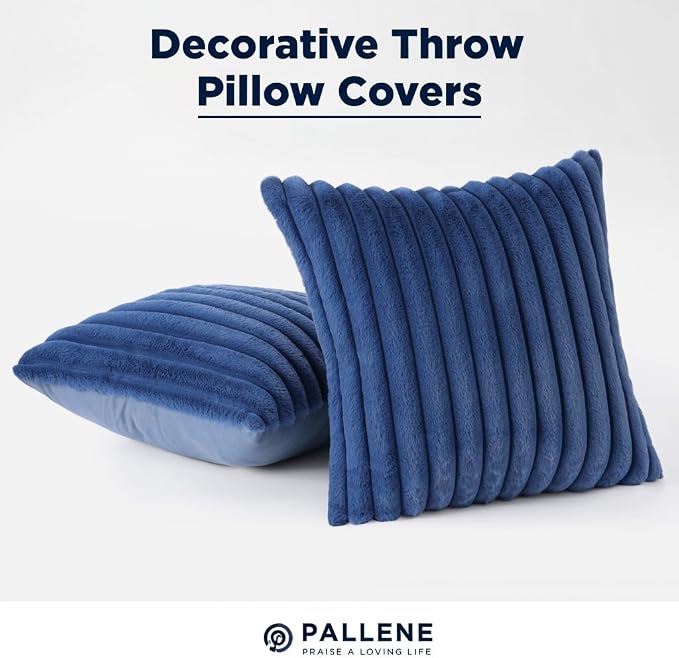 Pallene Faux Fur Plush Throw Pillow Covers 20x20 Set of 2, Luxury Soft Fluffy - Image 7
