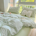 Nayoroom Green Gingham Duvet Cover Queen Size Plaid Dorm Bedding Set 3 Pieces by Nayoroom