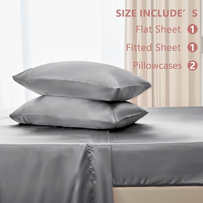 CozyLux Satin Sheets Cal King Sheet Set - Image 6