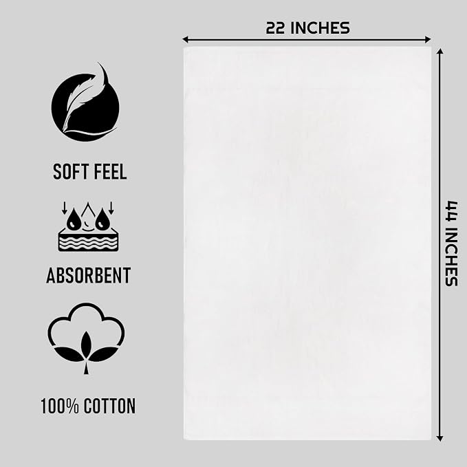 CH White Bath Towels Bulk Pack of 36 – Pure Cotton Lightweight & Absorbent - Image 2