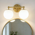 AKEZON Gold Bathroom Light Fixtures, 2-Light Vanity Lights Over Mirror Wall by AKEZON