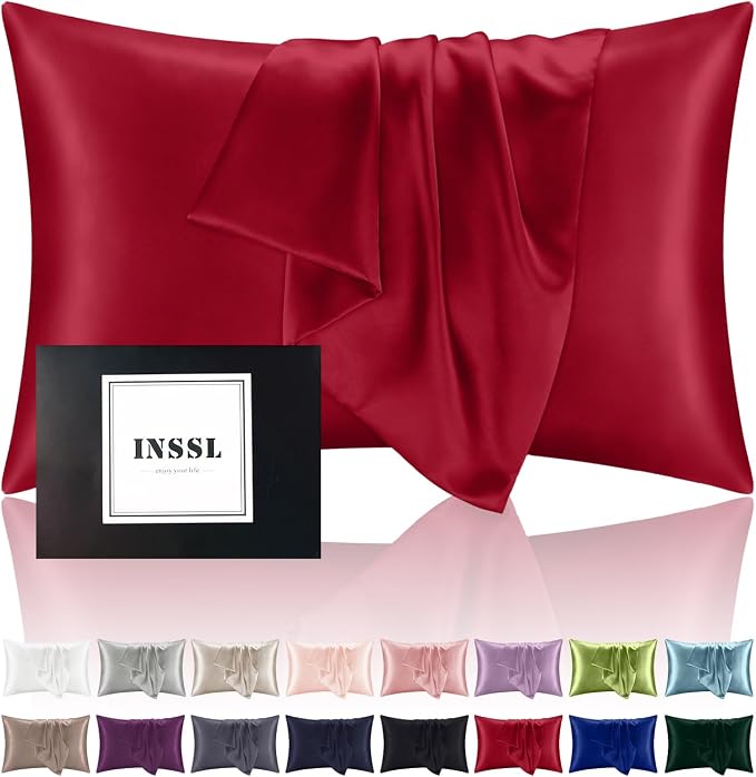 INSSL Silk Pillowcase for Women, Mulberry SIL Pillowcase for Hair and Skin and by INSSL