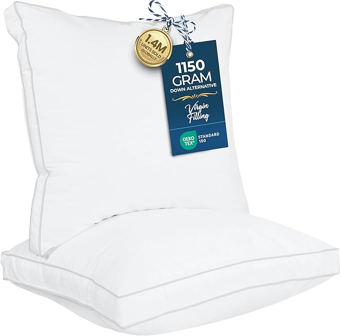 Utopia Bedding Bed Pillows for Sleeping European Size, Soft & Fluffy Pillow by UTOPIABEDDING