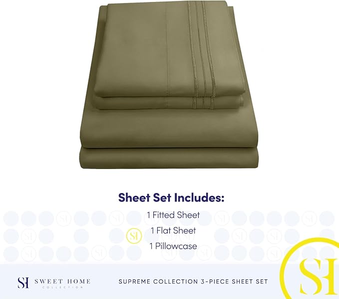 Twin Sheets - Breathable Luxury Sheets - 1800 Supreme Collection Extra Soft - Image 4