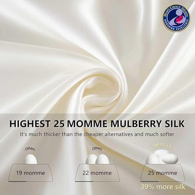ZIMASILK 25 Momme 100% Pure Mulberry Silk Pillowcase - Image 3