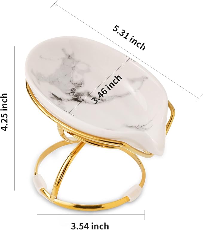 Dobbyby Leaf-Shaped Soap Dish – Ceramic Soap Bar Holder - Image 2