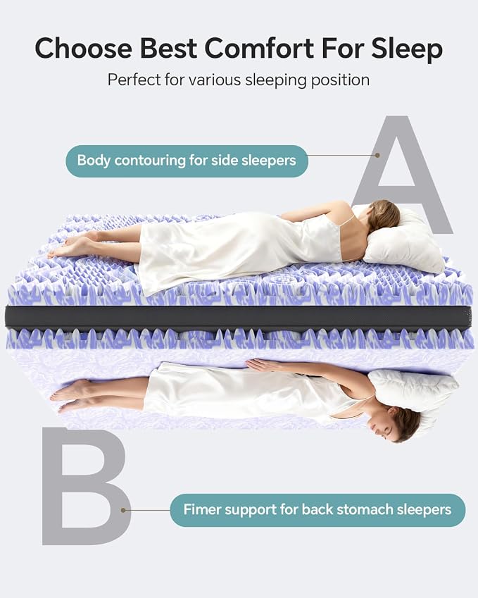 ChiXpace Dual Layer 4 Inch Memory Foam Mattress Topper Twin XL - Image 4