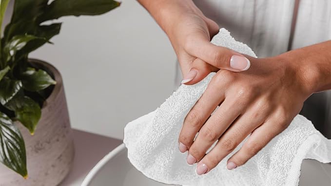 Avalon Towels Cotton Washcloths 24-Pack – 12 x 12 Inch White Super Soft & - Image 3