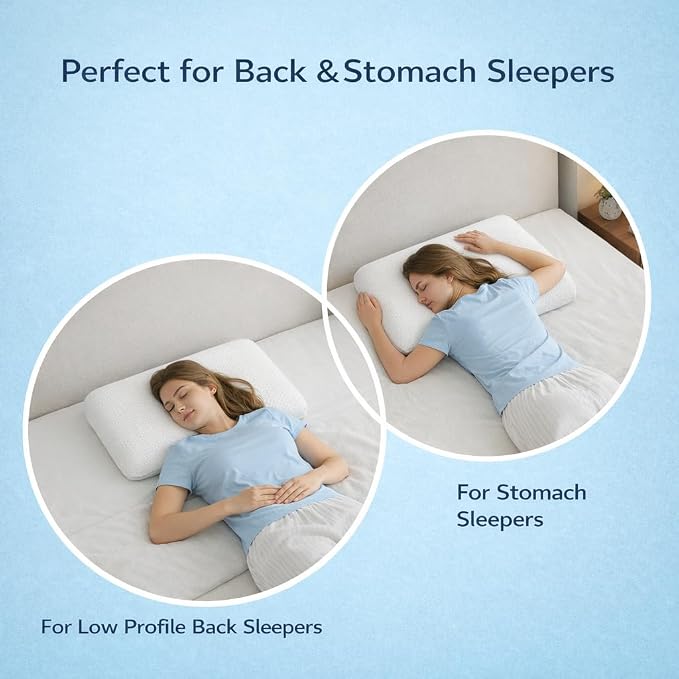 DLIGHT BD Slim 3.2" Stomach Sleeping Memory Foam Pillow-Thin, Soft Yet - Image 6