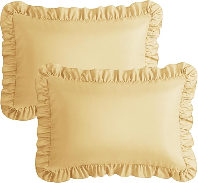KKJIAF Ruffle Pillow Cases Queen Size Set of 2, Ruffled Pillow Covers - Image 7