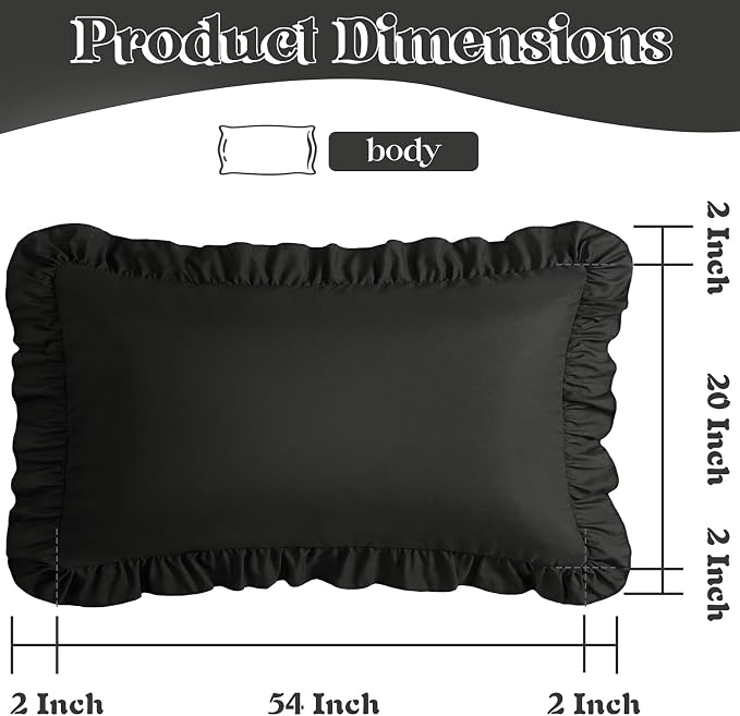 KKJIAF Ruffle Body Pillow Cases Set of 1, Ruffled Pillow Covers - Image 3
