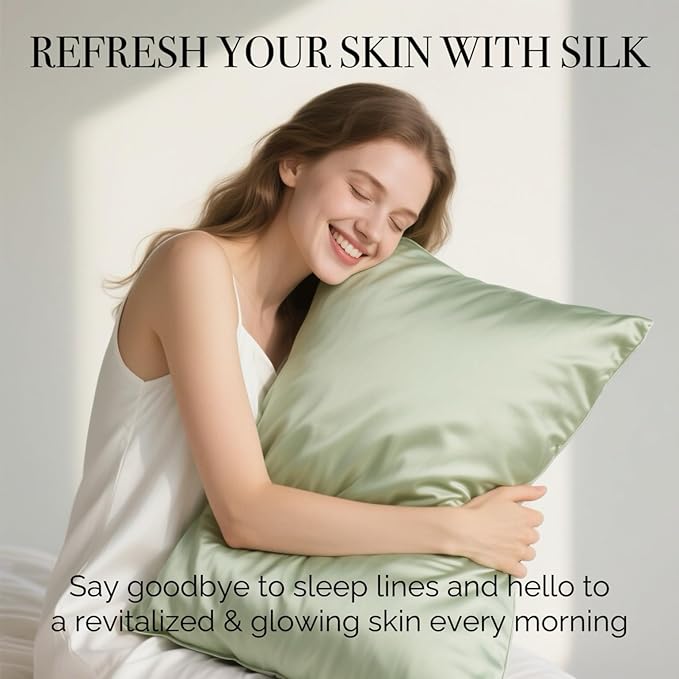 Ravmix Silk Pillow Cases with Zipper, 21momme Mulberry Silk Pillowcase - Image 2